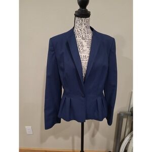 VTG Bagatelle navy Linen blend  Blazer jacket Office Career‎ Women SZ 12 basic